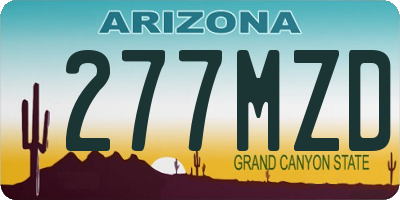 AZ license plate 277MZD