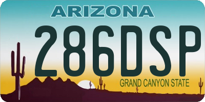 AZ license plate 286DSP