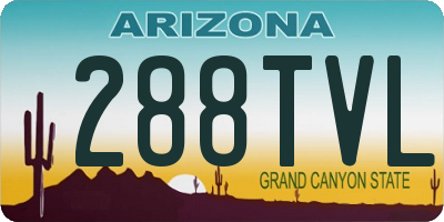 AZ license plate 288TVL