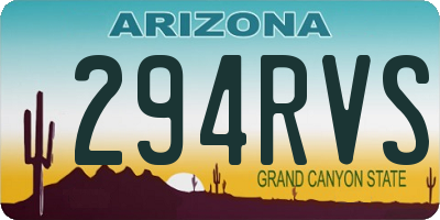 AZ license plate 294RVS