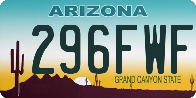 AZ license plate 296FWF