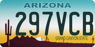 AZ license plate 297VCB