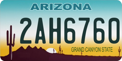 AZ license plate 2AH6760