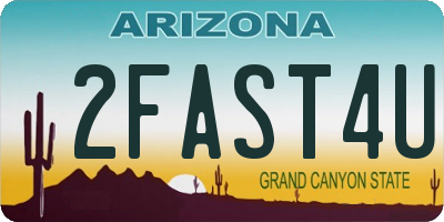 AZ license plate 2FAST4U