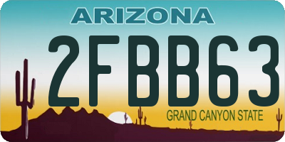 AZ license plate 2FBB63