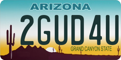 AZ license plate 2GUD4U