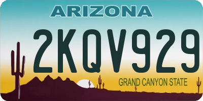 AZ license plate 2KQV929