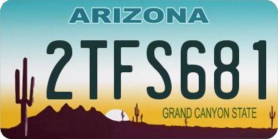 AZ license plate 2TFS681