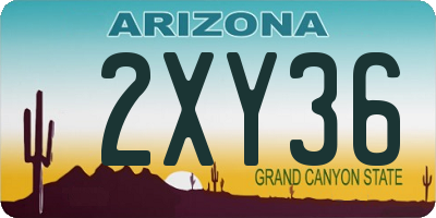 AZ license plate 2XY36