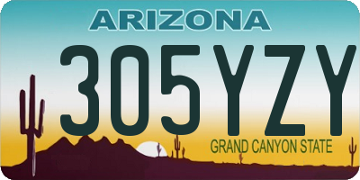 AZ license plate 305YZY