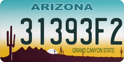 AZ license plate 31393F2