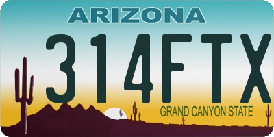 AZ license plate 314FTX