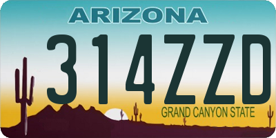 AZ license plate 314ZZD