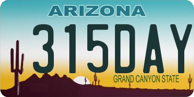 AZ license plate 315DAY