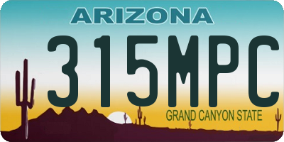 AZ license plate 315MPC