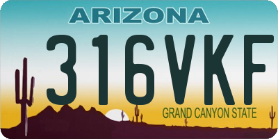 AZ license plate 316VKF