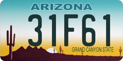 AZ license plate 31F61