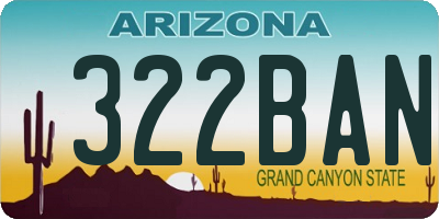 AZ license plate 322BAN