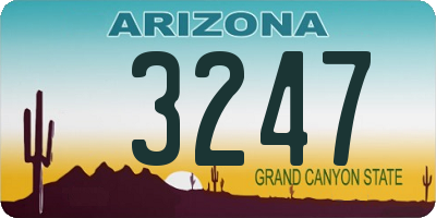 AZ license plate 3247