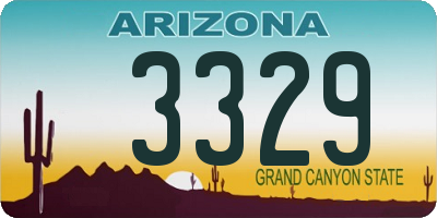 AZ license plate 3329