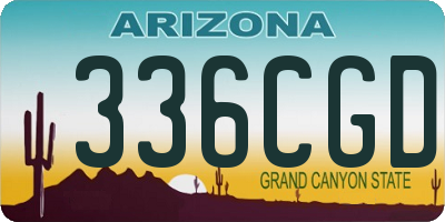 AZ license plate 336CGD