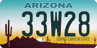 AZ license plate 33W28