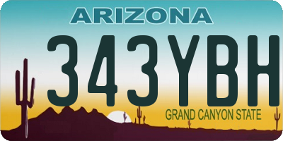 AZ license plate 343YBH