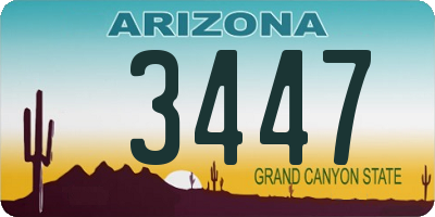 AZ license plate 3447