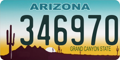 AZ license plate 346970