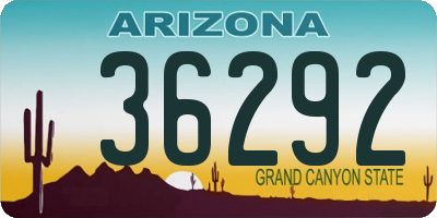 AZ license plate 36292