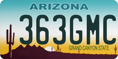 AZ license plate 363GMC