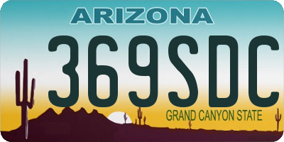 AZ license plate 369SDC