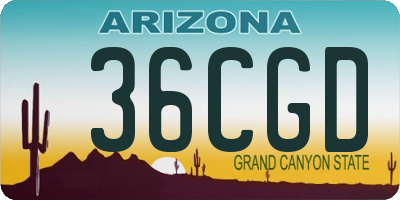 AZ license plate 36CGD