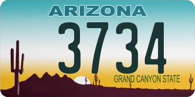 AZ license plate 3734