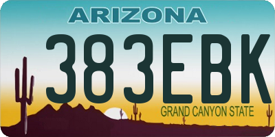 AZ license plate 383EBK