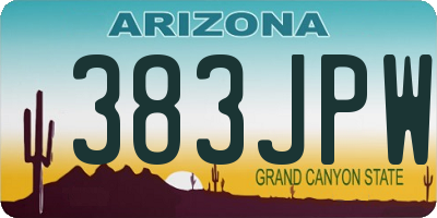 AZ license plate 383JPW