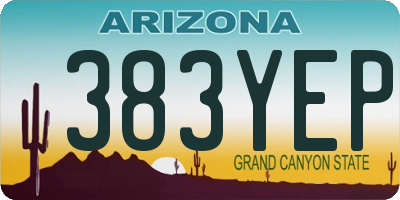 AZ license plate 383YEP