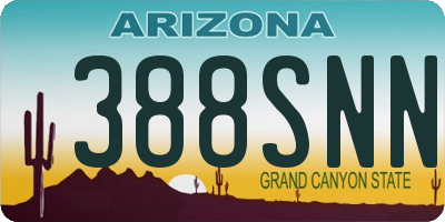 AZ license plate 388SNN