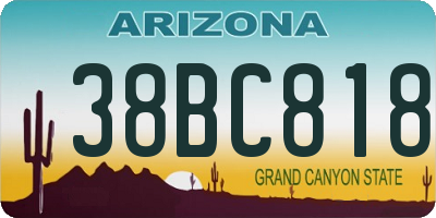 AZ license plate 38BC818