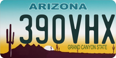 AZ license plate 390VHX