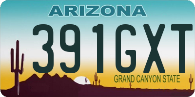 AZ license plate 391GXT