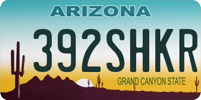 AZ license plate 392SHKR