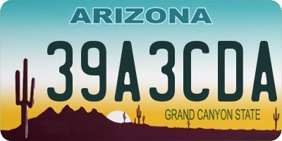 AZ license plate 39A3CDA