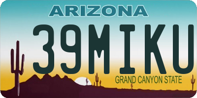 AZ license plate 39MIKU