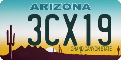 AZ license plate 3CX19