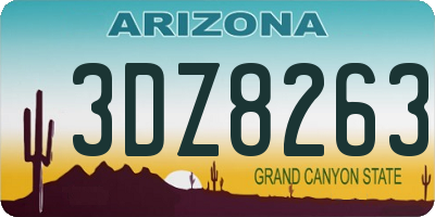 AZ license plate 3DZ8263