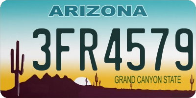 AZ license plate 3FR4579