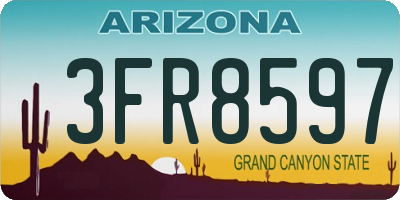 AZ license plate 3FR8597