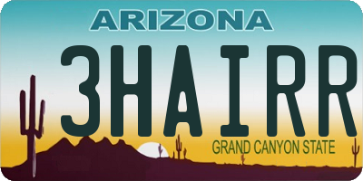 AZ license plate 3HAIRR