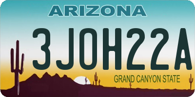 AZ license plate 3JOH22A